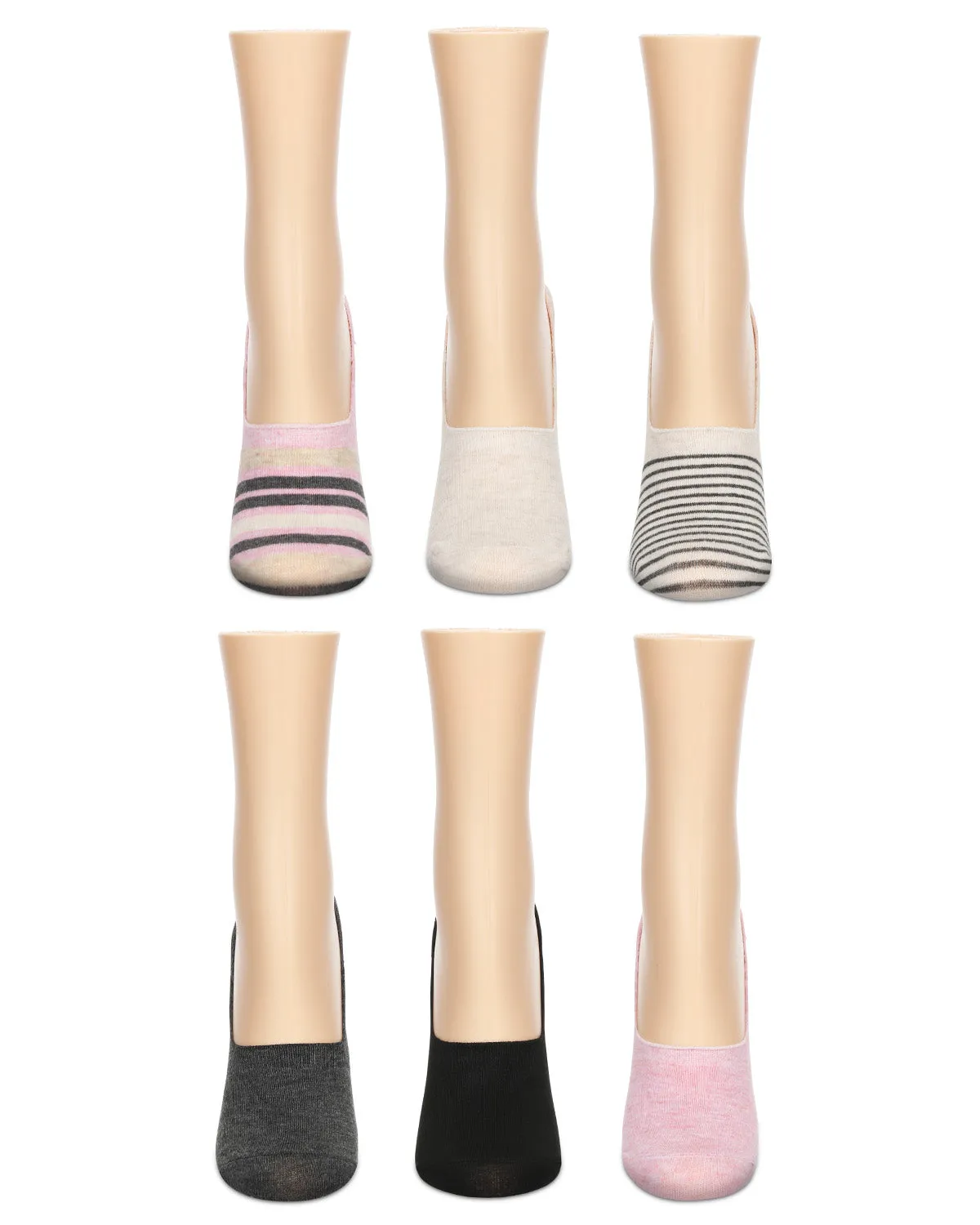 Women's 6 Pair Pack Cat No Show High Cut Liner Socks