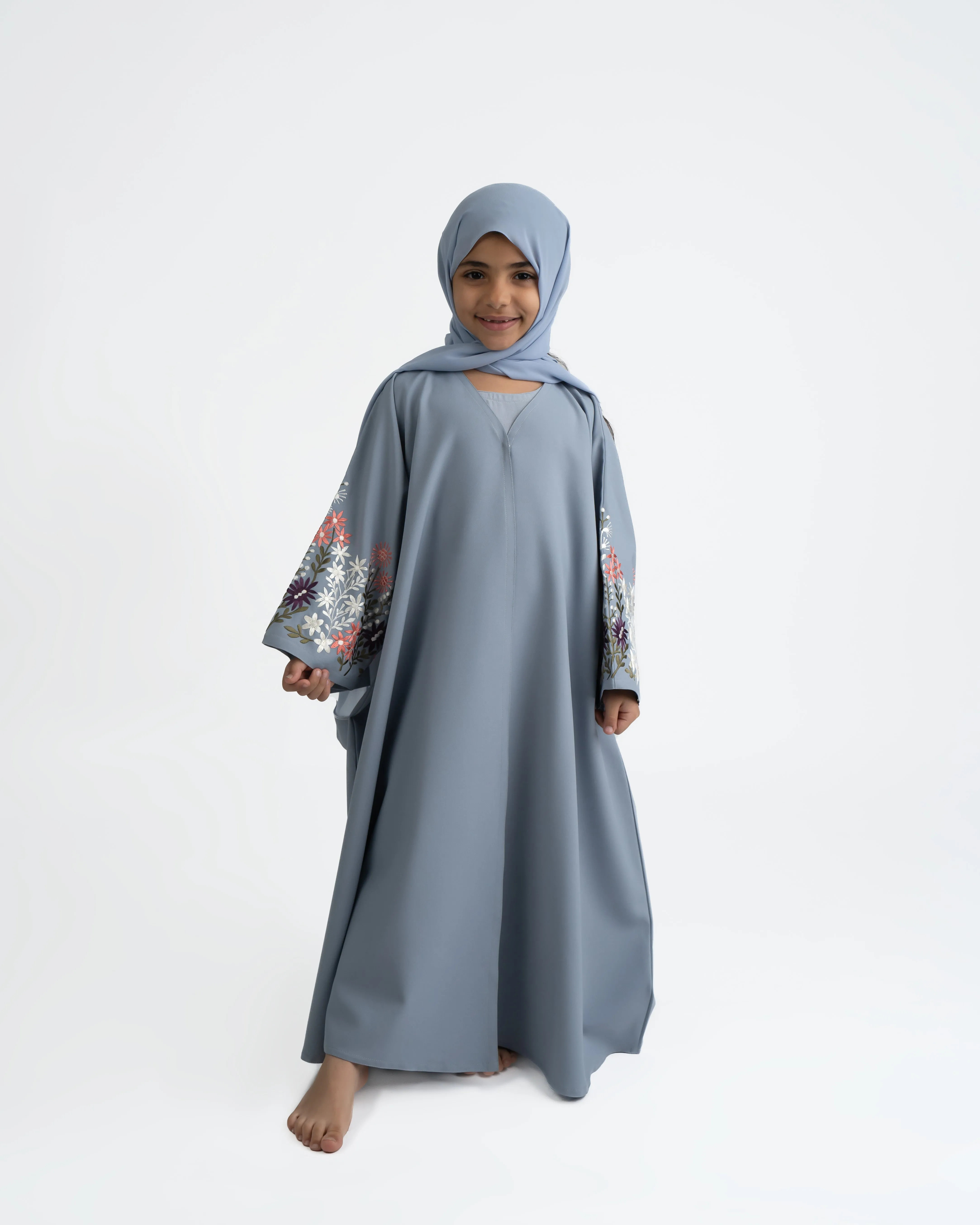 Zahra Abaya Grey- Kids